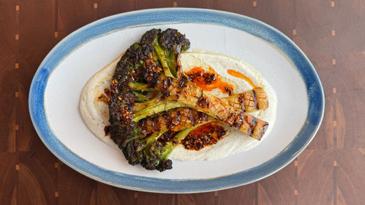 CHARRED BROCCOLI W/ GARLIC, LEMON & YOGOURT