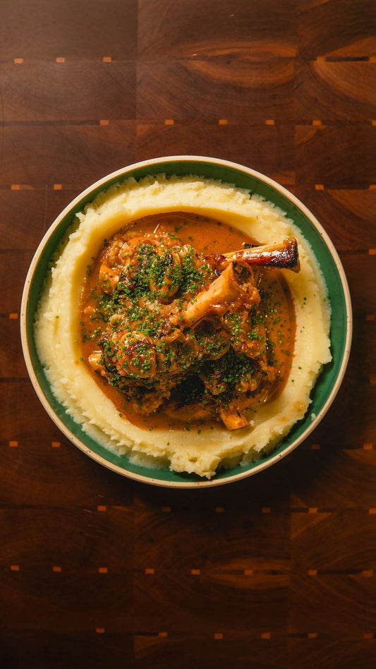 LAMB SHANK WITH 40 CLOVES OF GARLIC