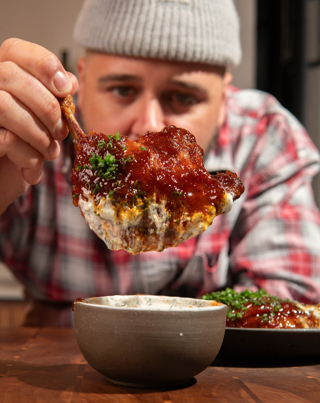 BUFFALO-STYLE CRISPY DUCK LEGS WITH HOMEMADE RANCH SAUCE
