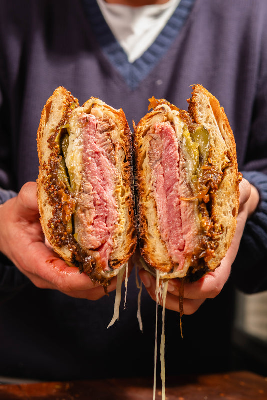 PRIME RIB RACLETTE STEAK SANDWICH